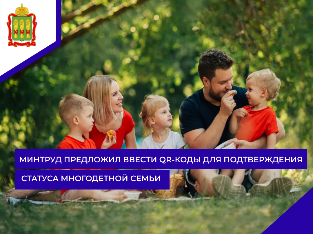 Минтруд предложил ввести QR-коды для подтверждения статуса многодетной семьи