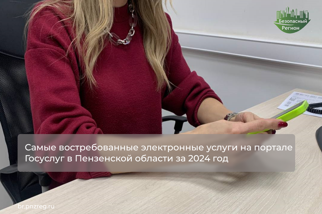 Самые востребованные электронные услуги на портале Госуслуг в Пензенской области за 2024 год