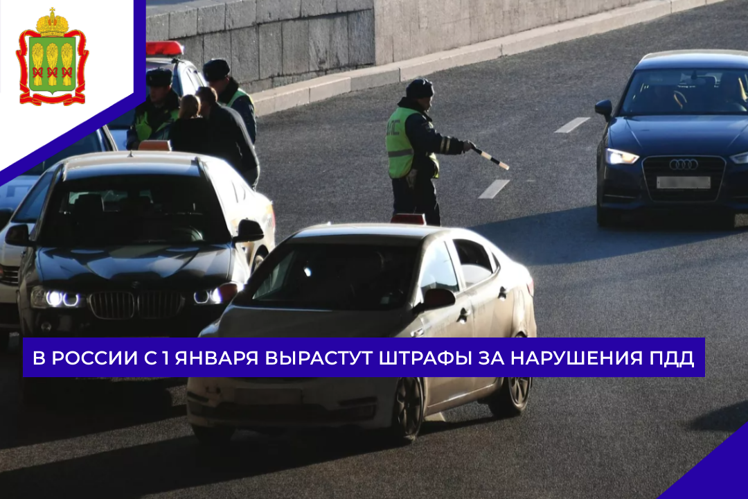 В России с 1 января вырастут штрафы за нарушения ПДД