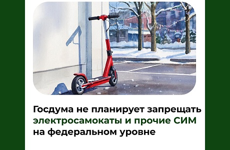 Госдума не планирует запрещать электросамокаты и прочие СИМ на федеральном уровне
