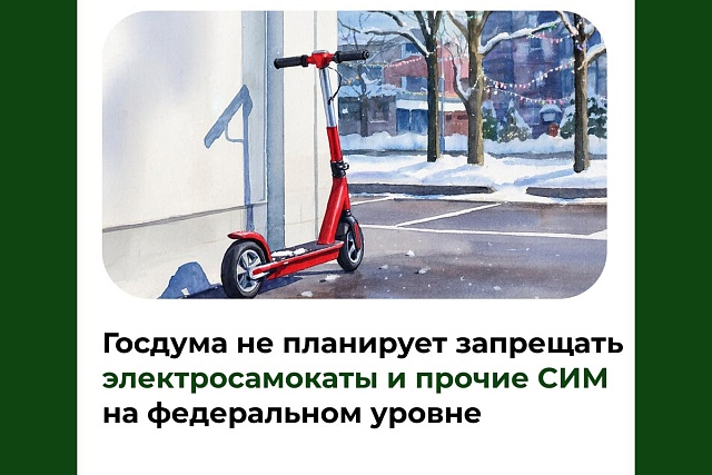 Госдума не планирует запрещать электросамокаты и прочие СИМ на федеральном уровне