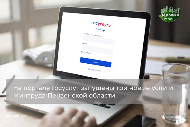 На портале Госуслуг запущены три новые услуги Минтруда Пензенской области