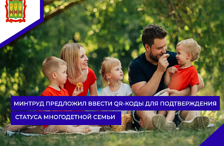 Минтруд предложил ввести QR-коды для подтверждения статуса многодетной семьи
