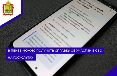 В Пензе можно получить справку об участии в СВО на Госуслугах