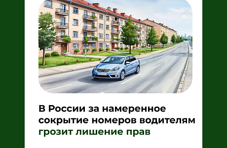 В России за намеренное сокрытие номеров водителям грозит лишение прав