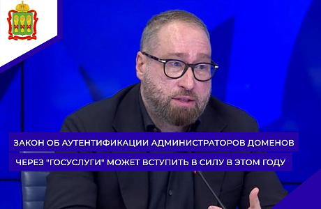 Закон об аутентификации администраторов доменов через "Госуслуги" может вступить в силу в этом году