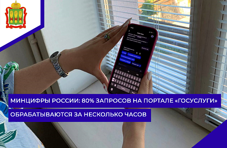 Минцифры России: 80% запросов на портале «Госуслуги» обрабатываются за несколько часов 