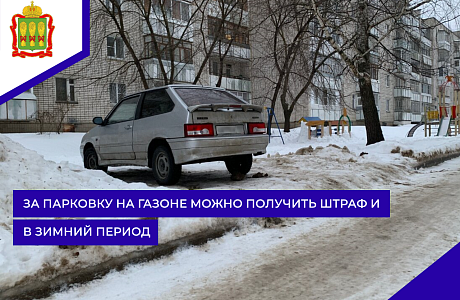 За парковку на газоне можно получить штраф и в зимний период