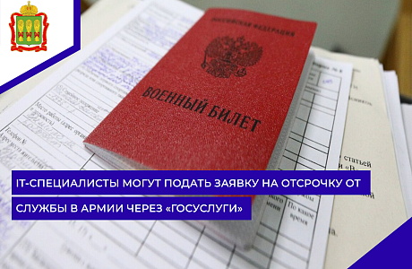 IT -специалисты могут подать заявку на отсрочку от службы в армии через «Госуслуги»