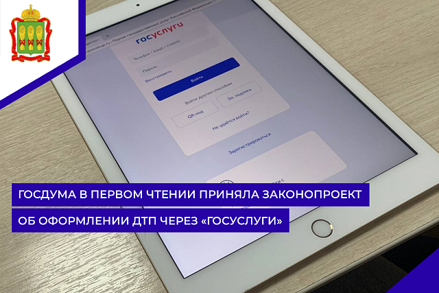 Госдума в первом чтении приняла законопроект об оформлении ДТП через «Госуслуги»